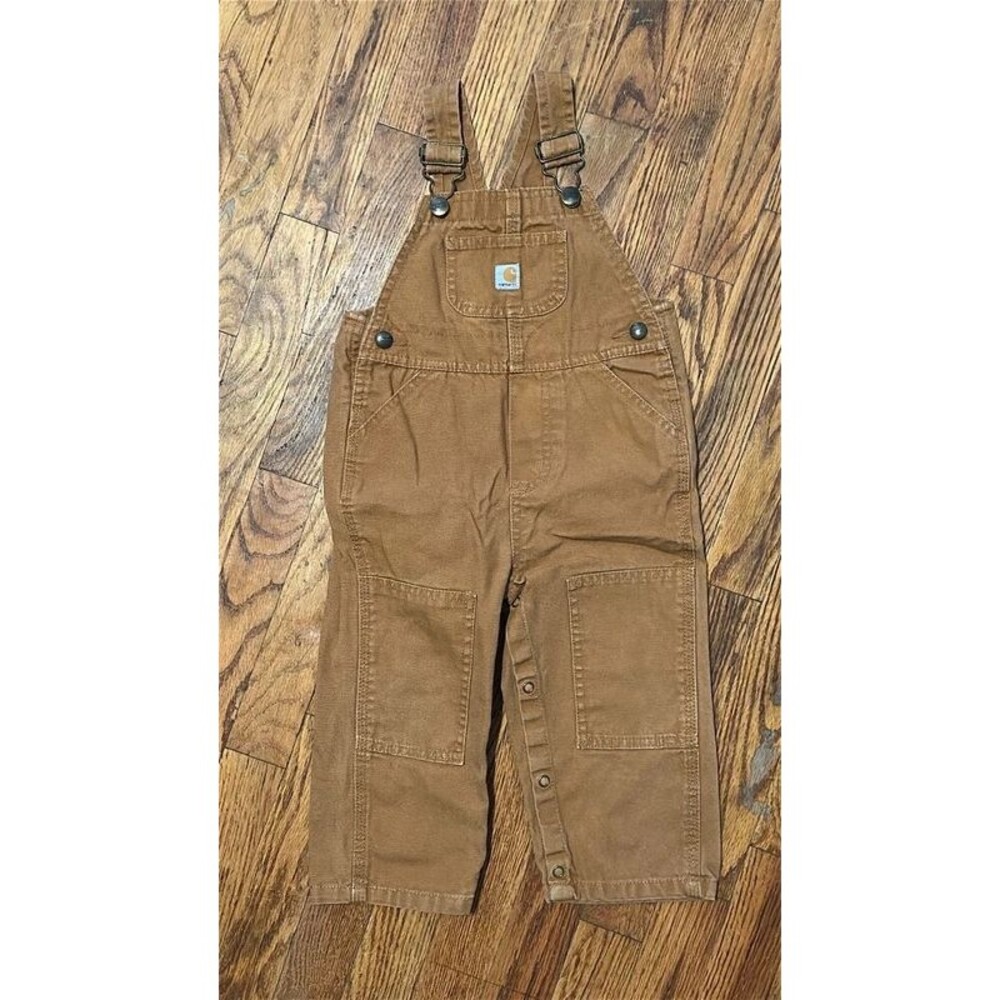 Youth Unisex Carhartt Tan Bib Overalls Size 24 Months